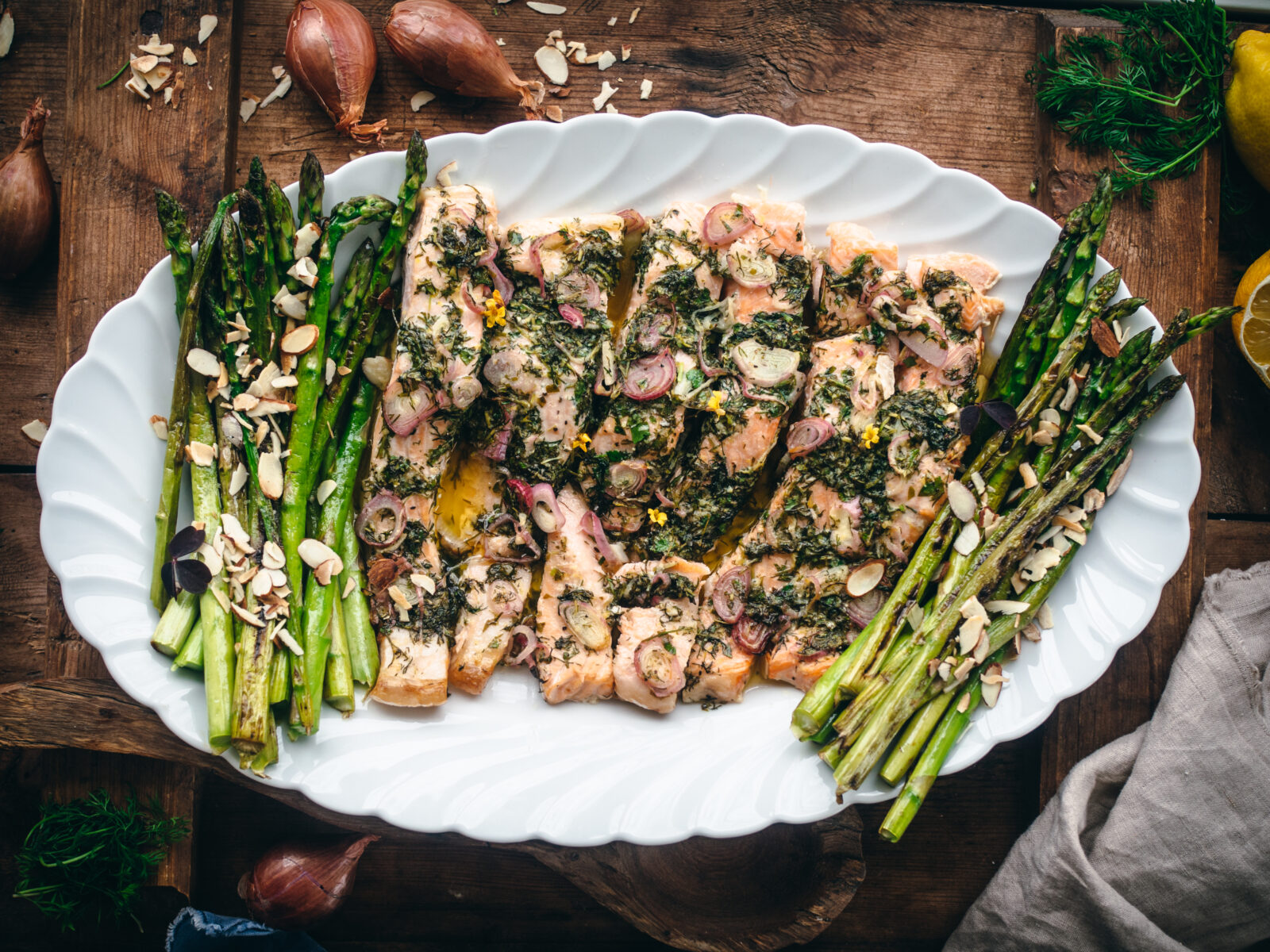 Buttery Herb and Shallot Salmon with Asparagus