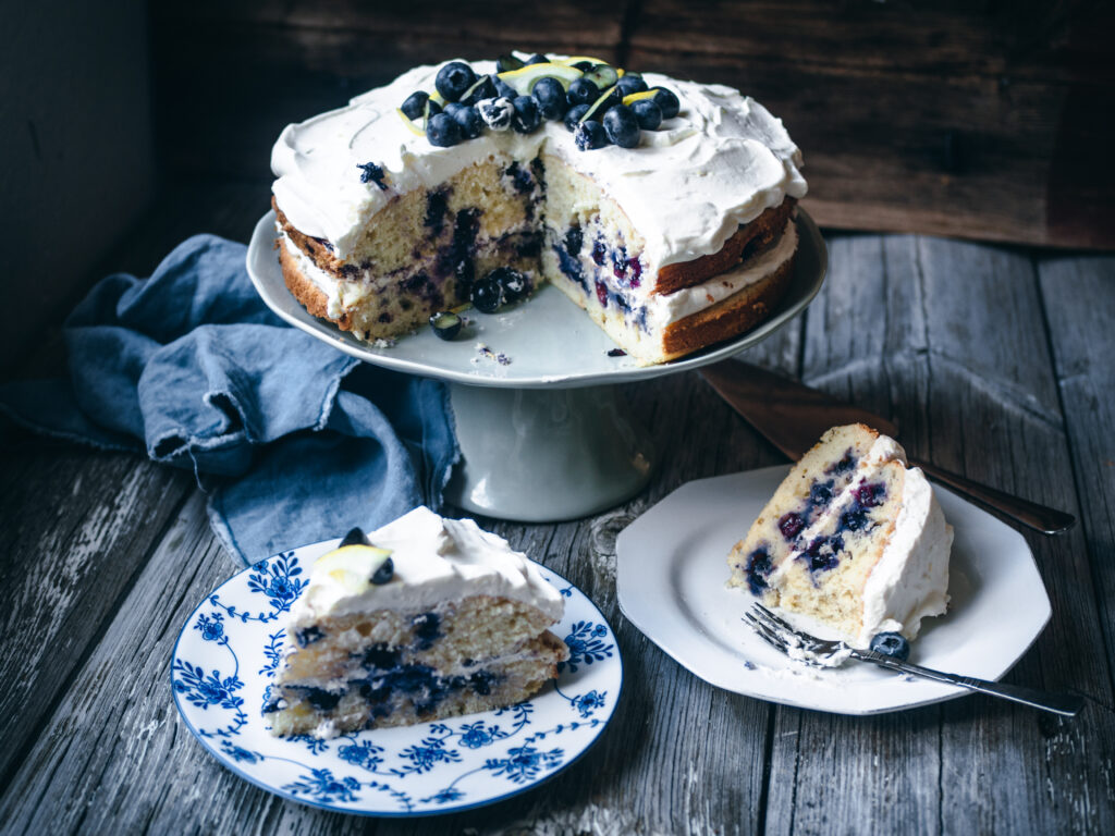 Lemon Blueberry Cream Cake