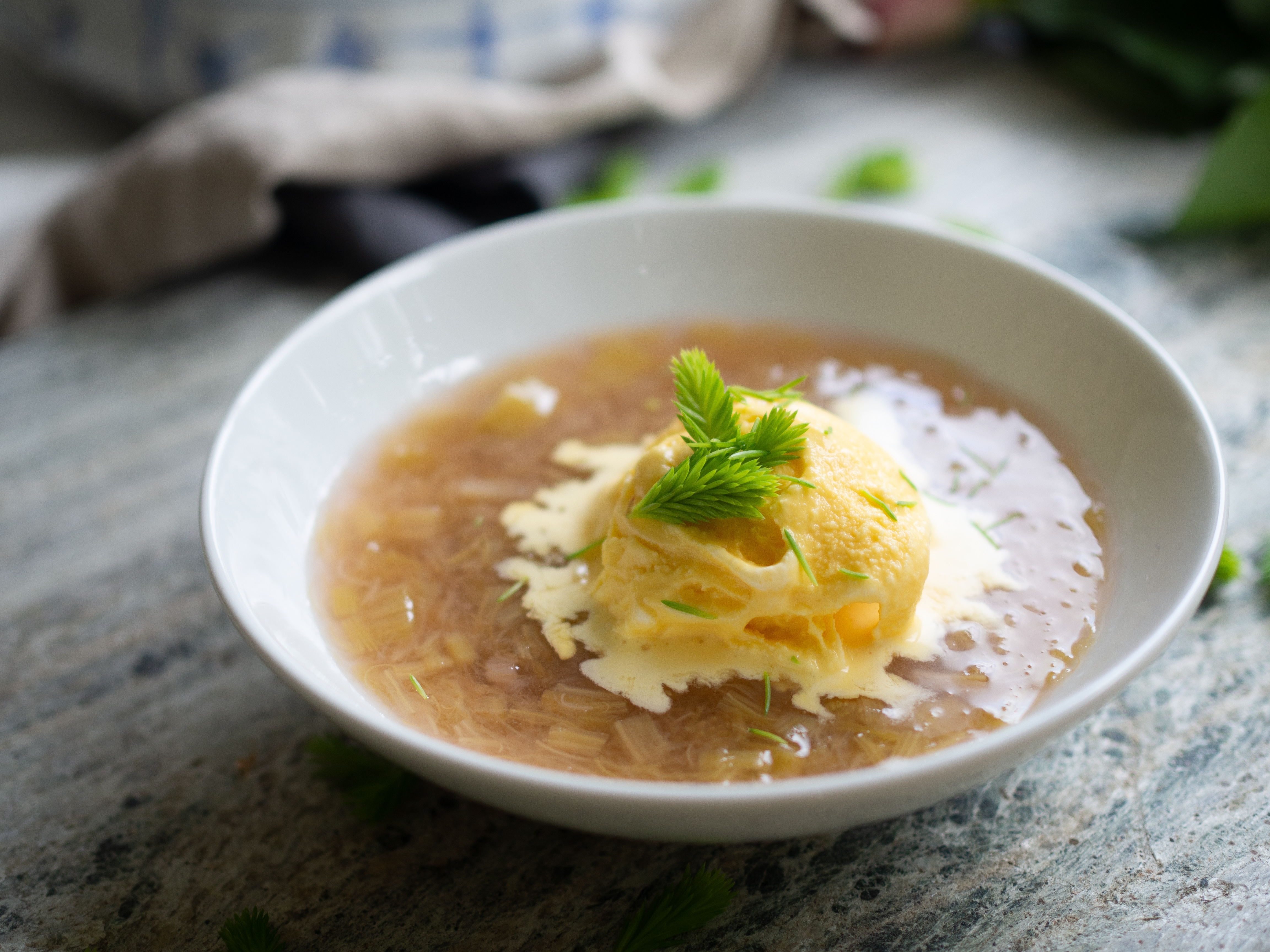 Norwegian Rhubarb Soup and Spruce Tip Ice Cream (rabarbragrøt og granskuddiskrem)