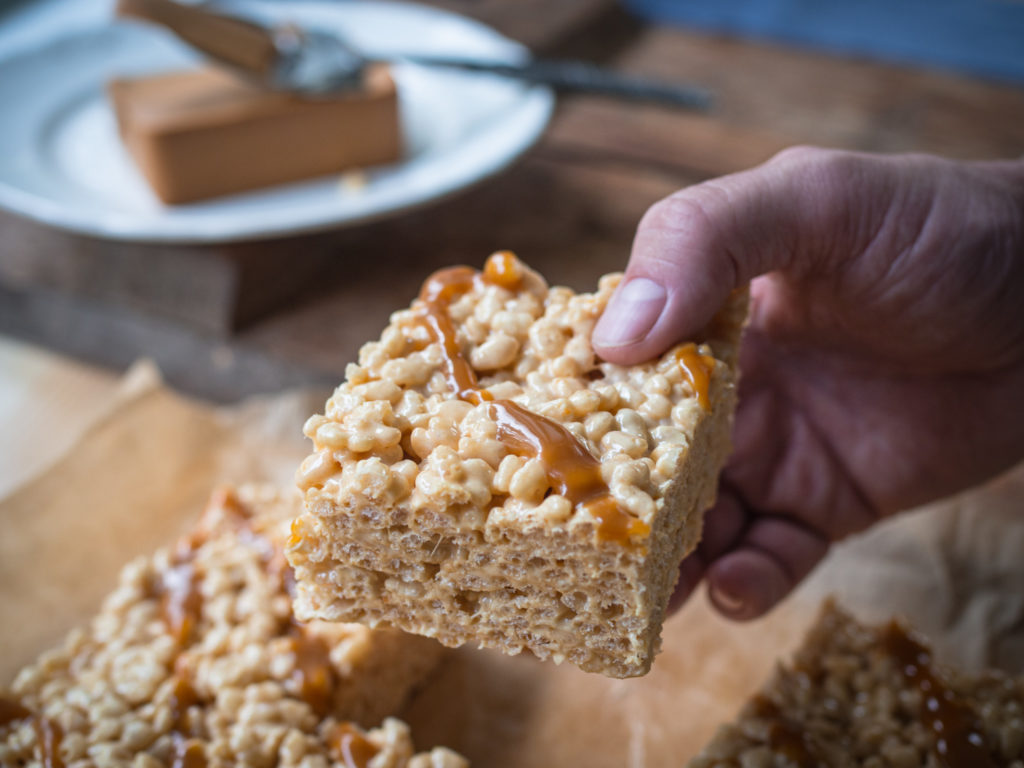 Brown Cheese Caramel Rice Krispies Treats