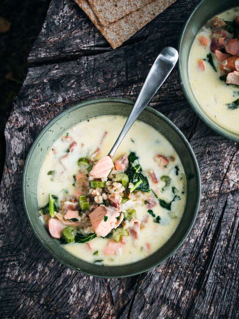 Salmon and Barley Soup